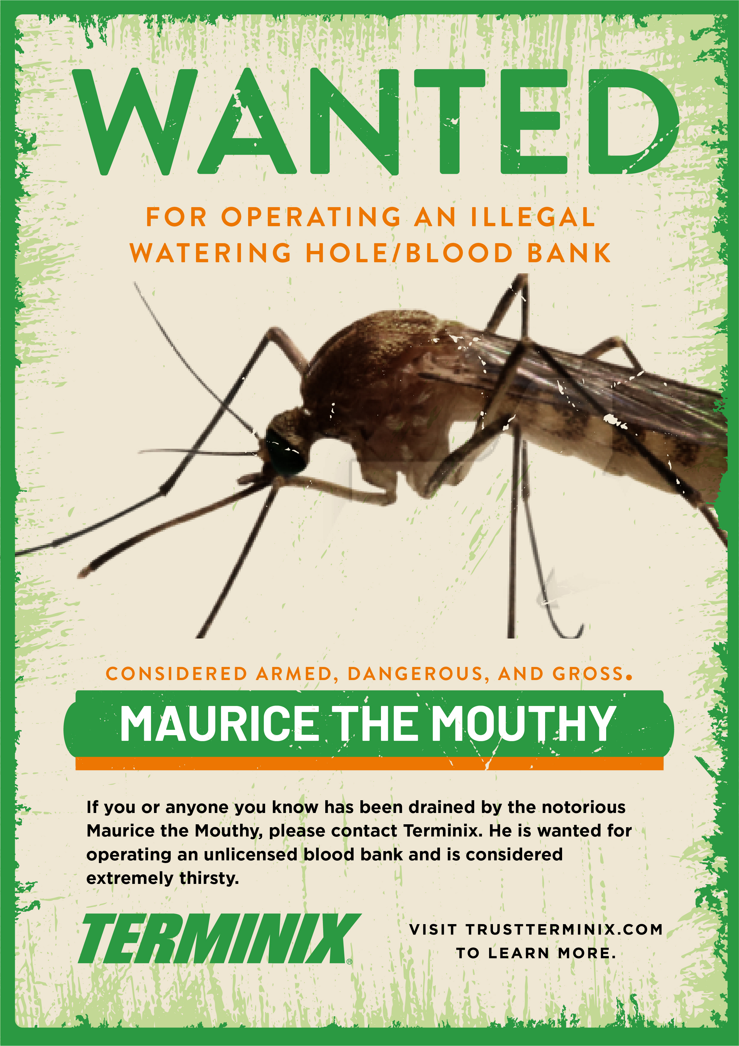 Terminix Wanted — Maurice the Mouthy